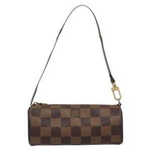 LOUIS VUITTON Damier Ebene Papillon Pouch LV Auth